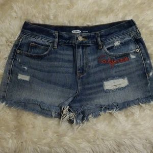 Womens Old Navy Sz 6  Distressed Denim Jean Shorts